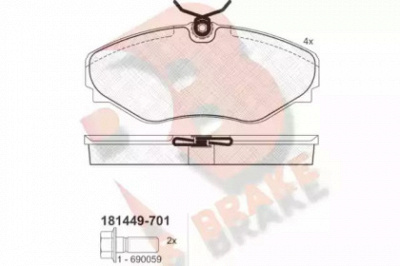 R BRAKE rb1449701 -  Комплект тормозных колодок, дисковый тормоз